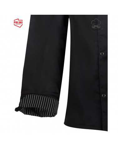 Bluza kucharska Czarna Zebra Design - długi rękaw