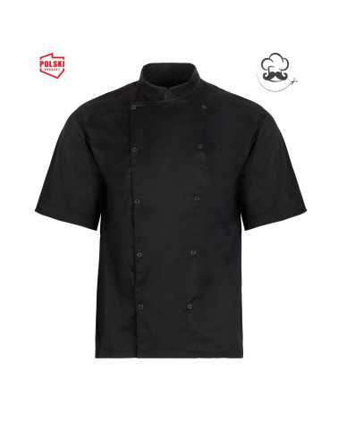 Bluza kucharska Czarna - krótki rękaw